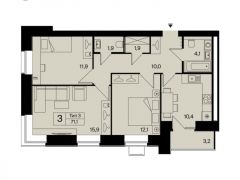 продажа 3-Кв кф/п Тентюковская 320к1