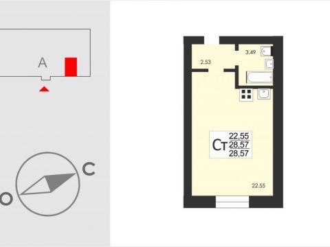 Продажа 1-Кв студ Ручейная 6С