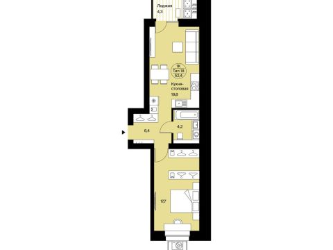 Продажа 1-Кв кф/п Интернациональная 200