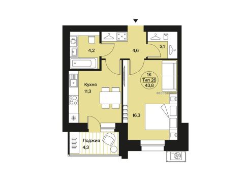 Продажа 1-Кв кф/п Интернациональная 200