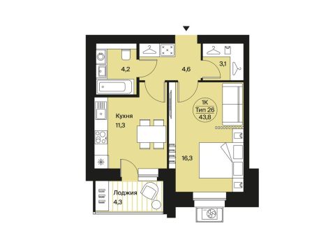 Продажа 1-Кв кф/п Интернациональная 200