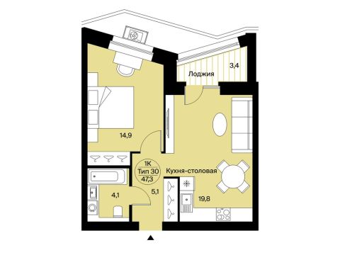 Продажа 1-Кв кф/п Октябрьский 137