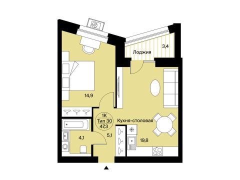 Продажа 1-Кв кф/п Октябрьский 137