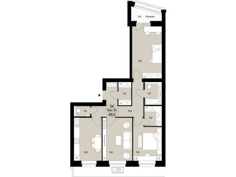 Продажа 3-Кв кф/п Октябрьский 137