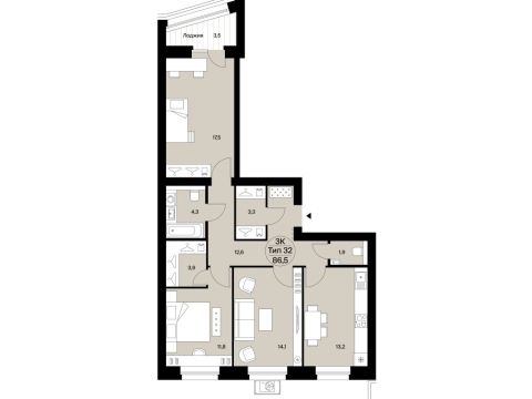Продажа 3-Кв кф/п Октябрьский 137
