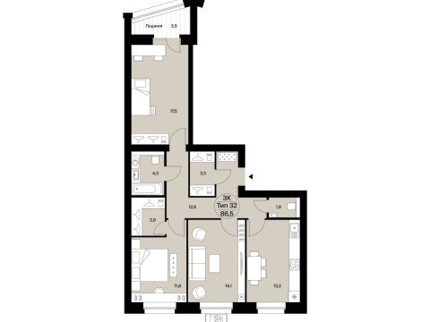 Продажа 3-Кв кф/п Октябрьский 137