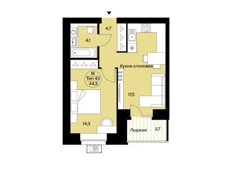 Продажа 1-Кв кф/п Октябрьский 137