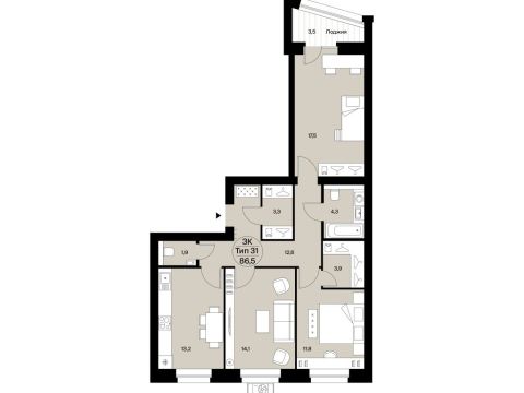 Продажа 3-Кв кф/п Октябрьский 137